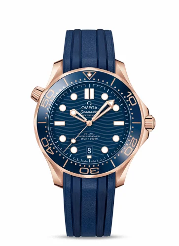 Omega Seamaster Diver 300M Master Co-Axial 42 Sedna Gold / Blue / Rubber 210.62.42.20.03.001 (21062422003001)